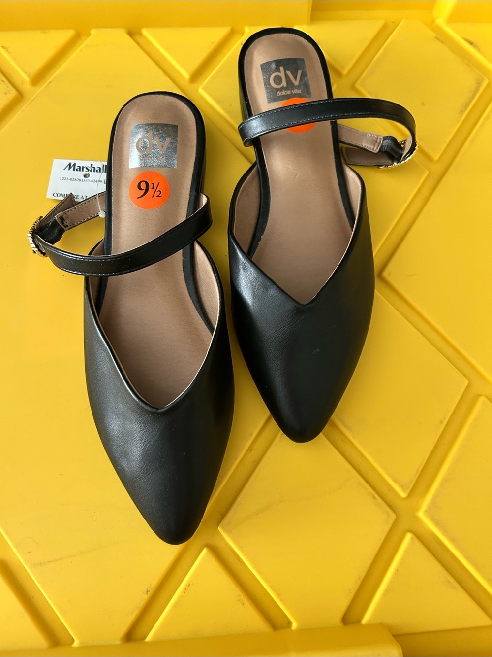 dv by Dolce Vita Black Pointed Toe Slingback Flats